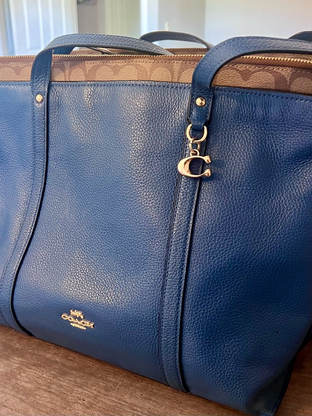Coach May Tote with Signature Canvas Detail